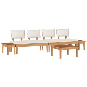 vidaXL Gartensofa-set 5 pcs Braun und Creme