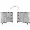 vidaXL Sideboard Beton Grau 89,5 x 33 x 82 cm Holzwerkstoff