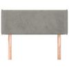vidaXL Kopfteil mit Ohren Hellgrau 103x16x78/88 cm Samt