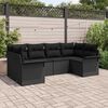 vidaXL Garten-Sofa-Set mit Kissen 6 pcs Schwarz Poly Rattan