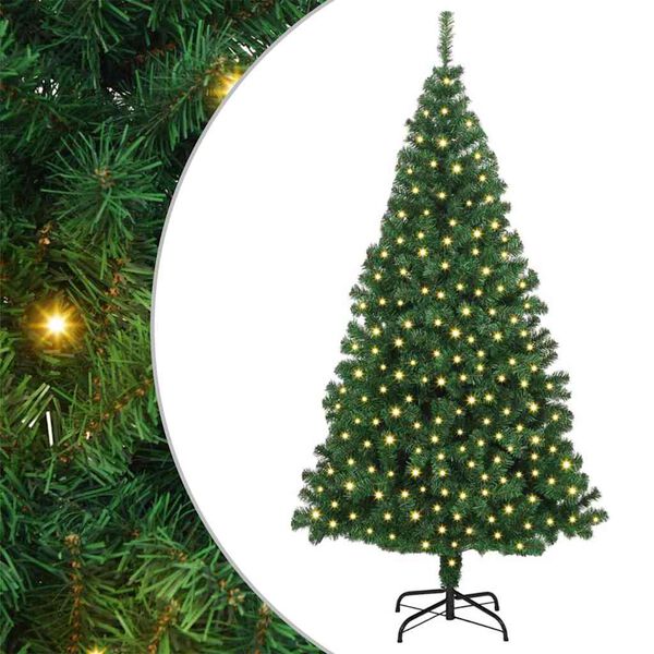 vidaXL K&uuml;nstlicher Weihnachtsbaum mit 300 LEDs mit St&auml;nder Gr&uuml;n 180 cm