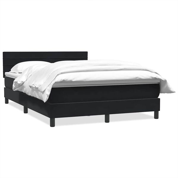 vidaXL Boxspringbett mit Matratze Schwarz 160x220 cm Samt