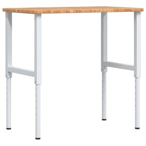 vidaXL Werkbank Hellbraun 100x60x(71,5-98) cm Massivholz Eiche