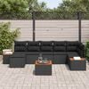vidaXL Gartensofa-set mit Kissen mit Speicher 8 pcs Schwarz Polyrattan