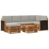 vidaXL Ecksofa Set mit Kissen 6 pcs Nat&uuml;rlich und Hellgrau