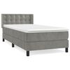 vidaXL Boxspringbett mit Matratze Hellgrau 100x200 cm Samt