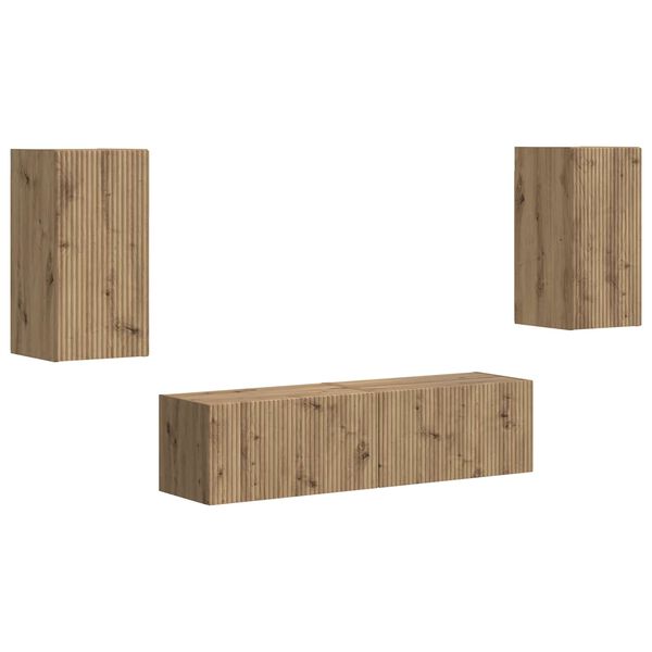 vidaXL TV-Schrankset 4 pcs Artisan-Eiche Holzwerkstoff