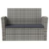vidaXL 16-tlg. Garten-Lounge-Set mit Auflagen Poly Rattan Grau
