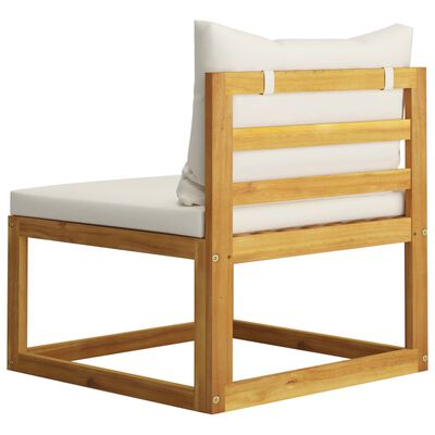 vidaXL 3-Sitzer-Gartensofa mit Auflage Creme Akazie Massivholz