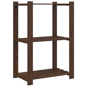 vidaXL Lagerregal mit 3 B&ouml;den Braun 60x38x90 cm Massivholz Kiefer