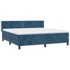 vidaXL Boxspringbett mit Matratze Dunkelblau 180x200 cm Samt