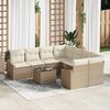 vidaXL Sofa Set mit Kissen 9 pcs Beige und Creme Poly-Rattan