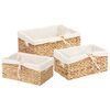 vidaXL Aufbewahrungsk&ouml;rbe 3 pcs Natur 40 x 30 x 18 cm Wasserhyazinthe