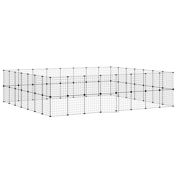 vidaXL 60-tlg. Haustierkäfig mit Tür Schwarz 35x35 cm Stahl