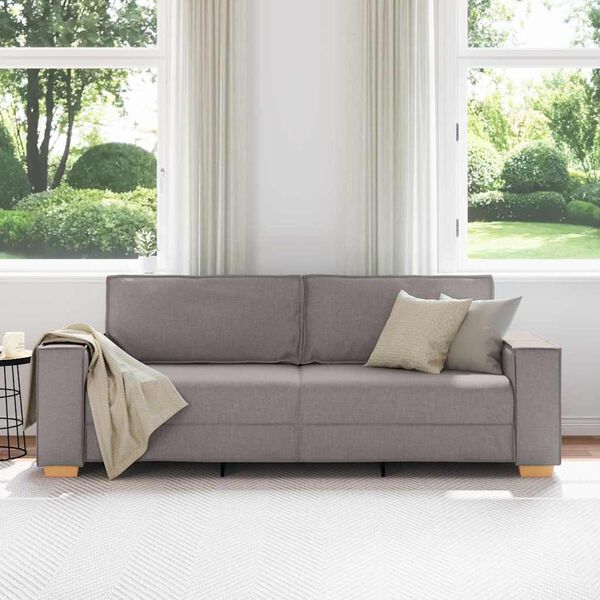 vidaXL 3-Sitzer-Sofa Taupe 180 cm Stoff