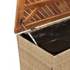 vidaXL Gartentruhe Beige 110x50x54 cm Poly Rattan Akazienholz