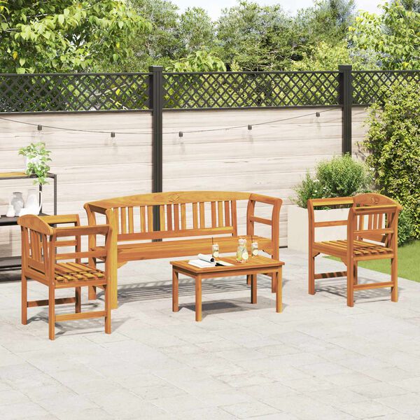 vidaXL Gartenrosen-Lounge-Set 4 pcs Natur Massivholz Akazie