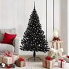 vidaXL K&uuml;nstlicher vorbeleuchteter Weihnachtsbaum Schwarz 150 cm PVC