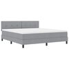 vidaXL Boxspringbett mit LED-Lichtleisten Hellgrau 180 x 200 cm Stoff