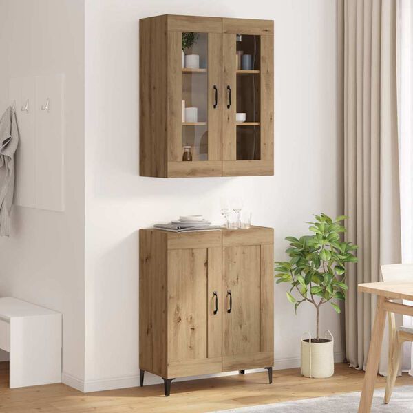 vidaXL Highboard Artisan-Eiche 69,5 x 34 x 180 cm Holzwerkstoff