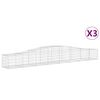 vidaXL Gabionen mit Hochbogen 3 Stk. 400x50x40/60cm Verzinktes Eisen