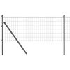 vidaXL Bodenmontierter Euro-Zaun 10 x 0,8 m PVC-beschichteter Stahl