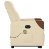 vidaXL Elektrischer Massagesessel mit Aufstehhilfe Creme Stoff