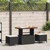 vidaXL Garten Essgruppe Schwarz Poly Rattan