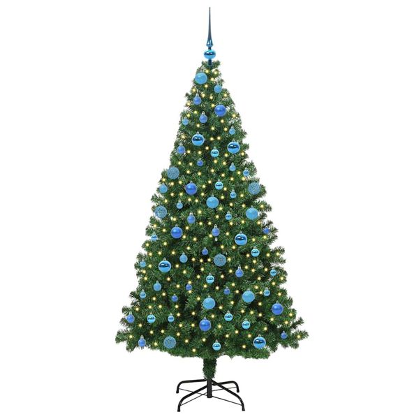 vidaXL K&uuml;nstlicher Weihnachtsbaum mit 300 LEDs mit St&auml;nder Gr&uuml;n 180 cm