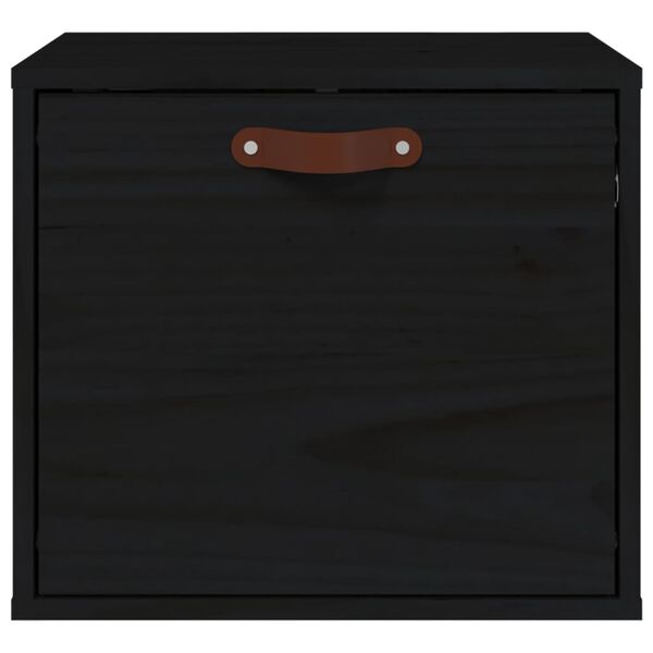 vidaXL Wandschrank Schwarz 40x30x35 cm Massivholz Kiefer