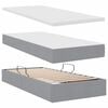 vidaXL Bett mit Stauraum und LED mit LED Hellgrau 100 x 200 cm Stoff