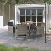 vidaXL 5-tlg. Garten-Essgruppe Poly Rattan und Hartglas Grau