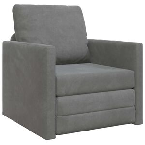 vidaXL Schlafsofa 60cm Dunkelgrau Samt