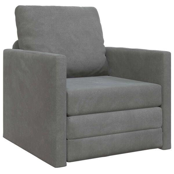 vidaXL Schlafsofa 60cm Dunkelgrau Samt