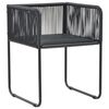 vidaXL 3-tlg. Garten-Essgruppe PVC Rattan Schwarz und Braun