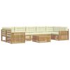 vidaXL Outdoor-Sofagarnitur 8 pcs Wei&szlig; und Creme Massivholz Akazie