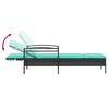 vidaXL Sonnenliege mit Kissen Schwarz 63 x 200 x 81 cm Poly Rattan