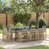 vidaXL Garten Essgruppe 9 pcs Beige Poly-Rattan