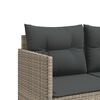 vidaXL 5-tlg. Garten-Sofagarnitur mit Kissen Hellgrau Poly Rattan