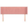 vidaXL Kopfteil mit Ohren Rosa 147x16x78/88 cm Samt
