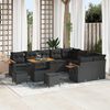 vidaXL Gartensofa-set mit Kissen 12 pcs Schwarz
