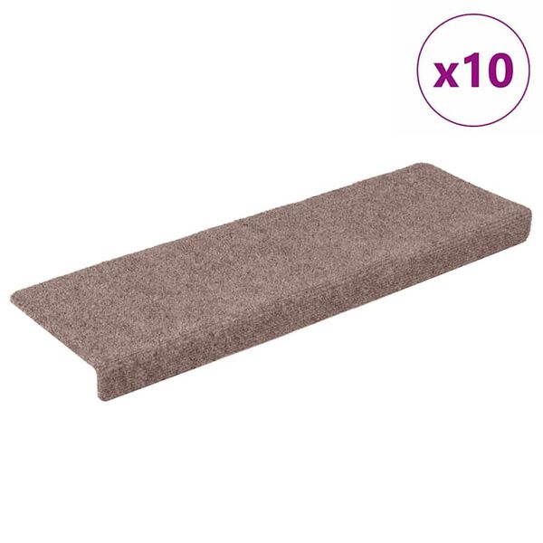 vidaXL Stufenmatten Selbstklebend 10 Stk. 65x21x4 cm Hellbraun Rechteckiger Rand