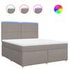 vidaXL Boxspringbett mit Matratze Taupe 180x200 cm Stoff