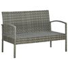 vidaXL 5-tlg. Garten-Lounge-Set mit Auflagen Poly Rattan Grau