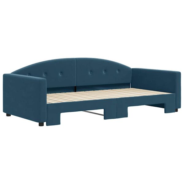vidaXL Tagesbett Ausziehbar Blau 100x200 cm Samt