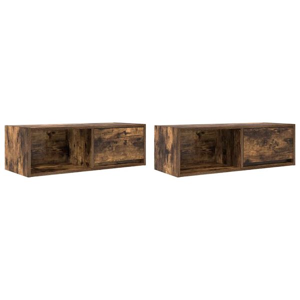 vidaXL TV-Schr&auml;nke 2 Stk. R&auml;uchereiche 80x31x25,5 cm Holzwerkstoff