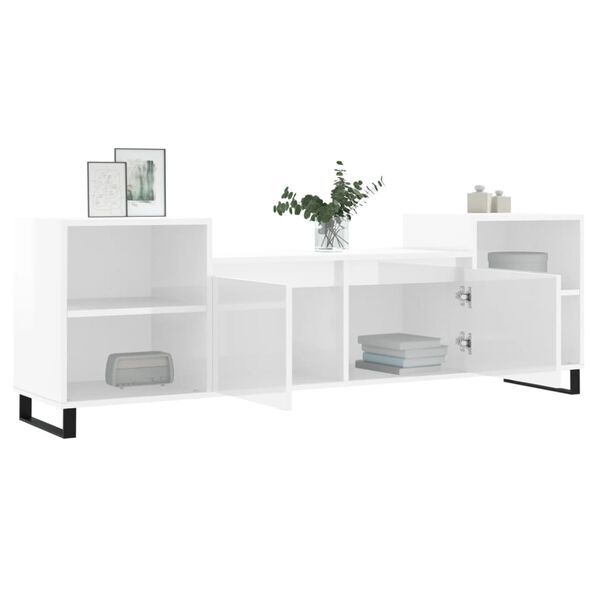 vidaXL TV-Schrank Hochglanz-Wei&szlig; 160x35x55 cm Holzwerkstoff
