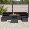 vidaXL Gartensofa-set mit Kissen 8 pcs Schwarz Poly-Rattan
