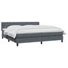 vidaXL Boxspringbett mit Matratze Dunkelgrau 180x210 cm Samt