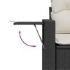 vidaXL Gartensofa-set mit Kissen 11 pcs Schwarz Poly Rattan